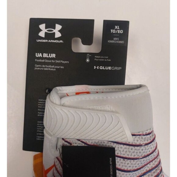 Under Armour UA Mens XL Blur Limited Edition Football Receiver Glue Grip Gloves - Picture 3 of 5